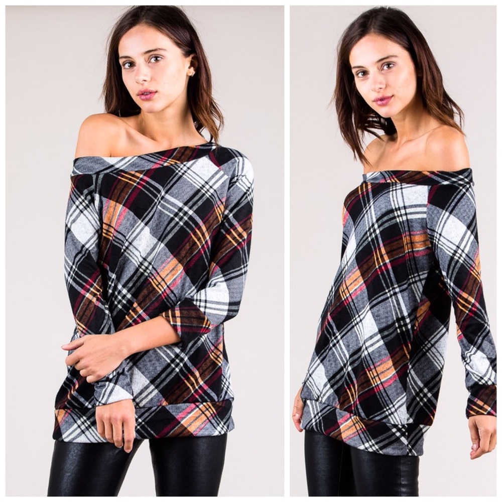 ❤️LAST 1! Super Soft Shoulder Plaid Top! - Picture 5 of 7